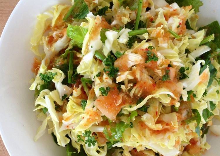 Simple Way to Prepare Ultimate Cabbage “Slaw” with Spicy Onion Vinaigrette