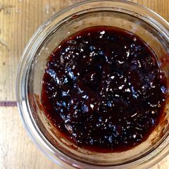 A picture of German Plum Butter (Pflaumenmus).