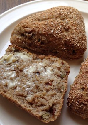 A picture of Sunflower and Pumpkin Seed Brötchen (Bread Rolls).