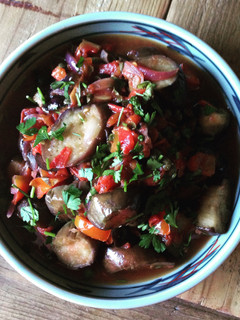 A picture of Chunky Eggplant and Black Olive Tapenade .