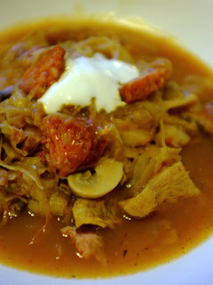 A picture of Kapustnica (Slovakian Sauerkraut & Sausage Soup).