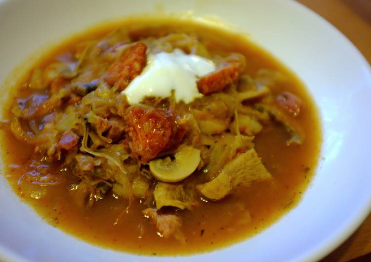 Recipe of Speedy Kapustnica (Slovakian Sauerkraut &amp; Sausage Soup)