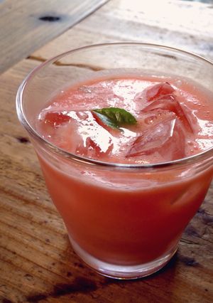 A picture of Watermelon & Yogurt "Lassi".