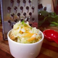 A picture of Kohlrabi Apple Slaw.
