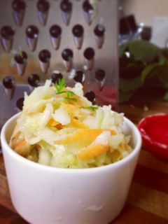 A picture of Kohlrabi Apple Slaw.