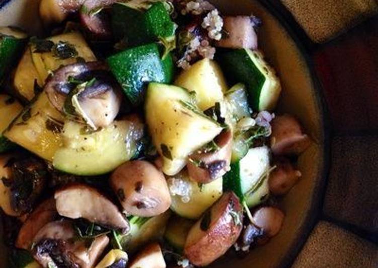 Recipe of Ultimate Zucchini and Mushrooms Sautéed with Basil