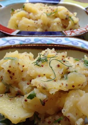 A picture of Oma's German Potato Salad.