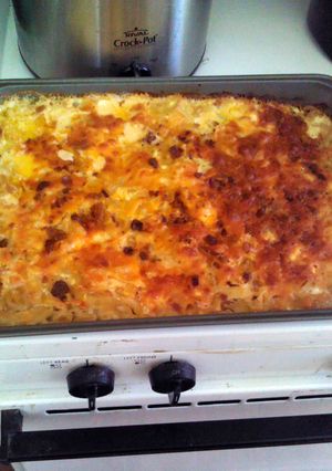 A picture of Heart attack macaroni and cheese.