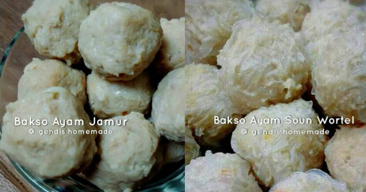  Resep Bakso Ayam Homemade  Jamur dan Soun Wortel oleh 