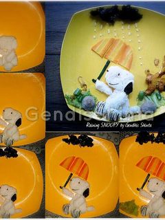 Foto resep Tutorial Artfood Bento Snoopy