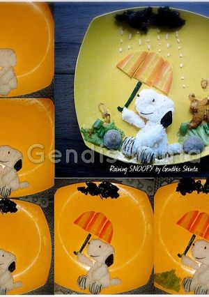Foto resep Tutorial Artfood Bento Snoopy