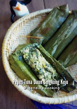 Foto resep Pepes Tuna Daun Singkong 2 rasa (keju dan cabe)