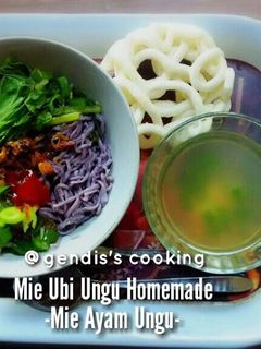 Foto resep Homemade Purple Noodle - Mie Ayam Ungu by Gendis