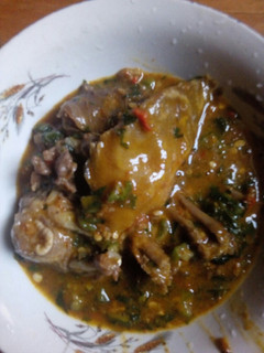 A picture of Ogbono and okro soup.