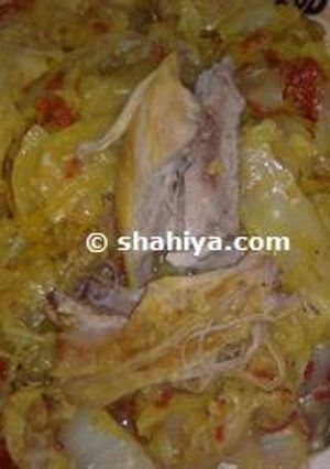 صورة لوصفة طريقة عمل الكرنب بالدجاج أو ملفوف بالدجاج
