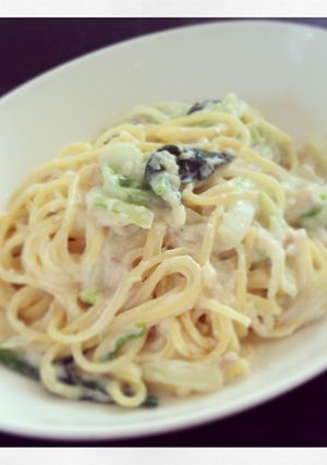 A picture of Easy Cream Pasta with White Sauce.