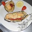 Salmón sobre vegetales