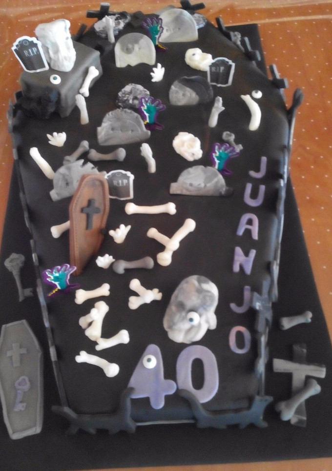 Una foto de Tarta ataúd para Halloween