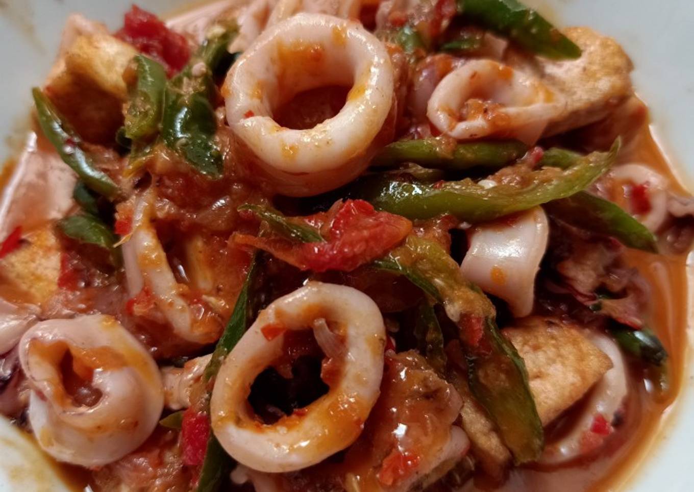 Cumi tahu saus tiram