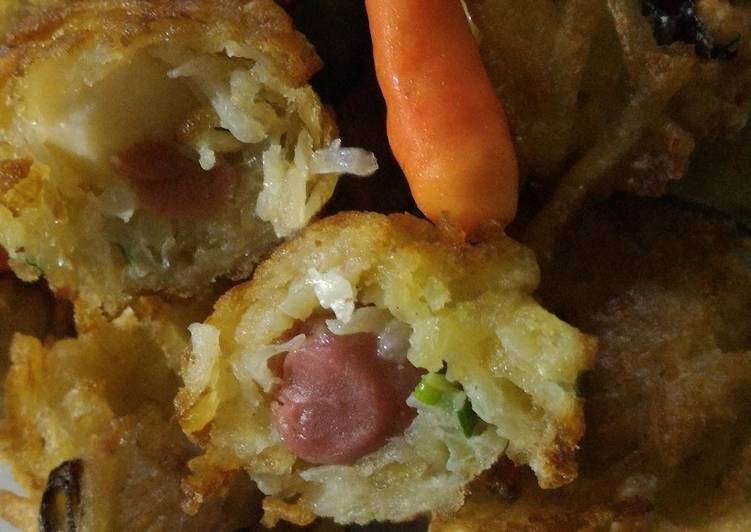 kentang serut isi sosis keju