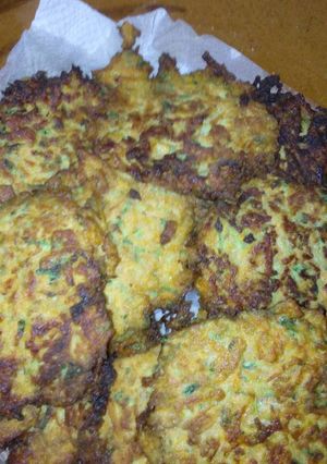 Una foto de TORTITAS DE ZANAHORIA C/ CALABAZA y CAMARÓN