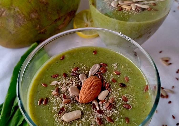 Recipe of Perfect Spinach psyllium coconut smoothie with FSA