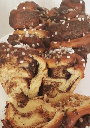 Une photo de Brioche roulée aux petites de chocolat