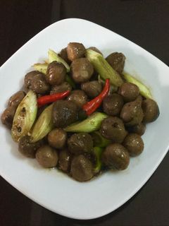 Hình của món Nấm rơm kho tiêu..