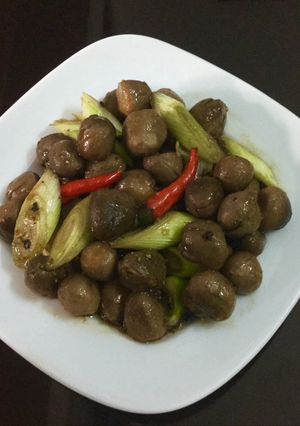 Hình của món Nấm rơm kho tiêu..