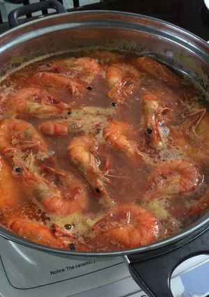 Hình của món Lẩu tôm nước dừa tươi.