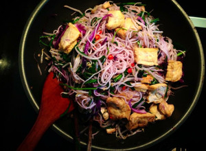 Hình của món Bún xào chay.