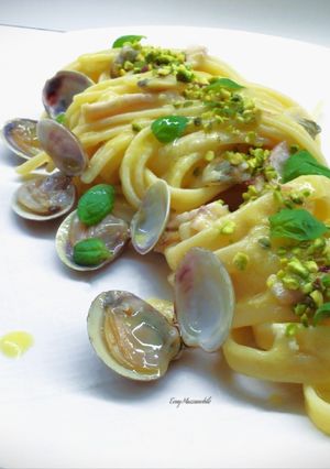 Foto di Scialatielli con pescespada, lupini e crema di datterini
