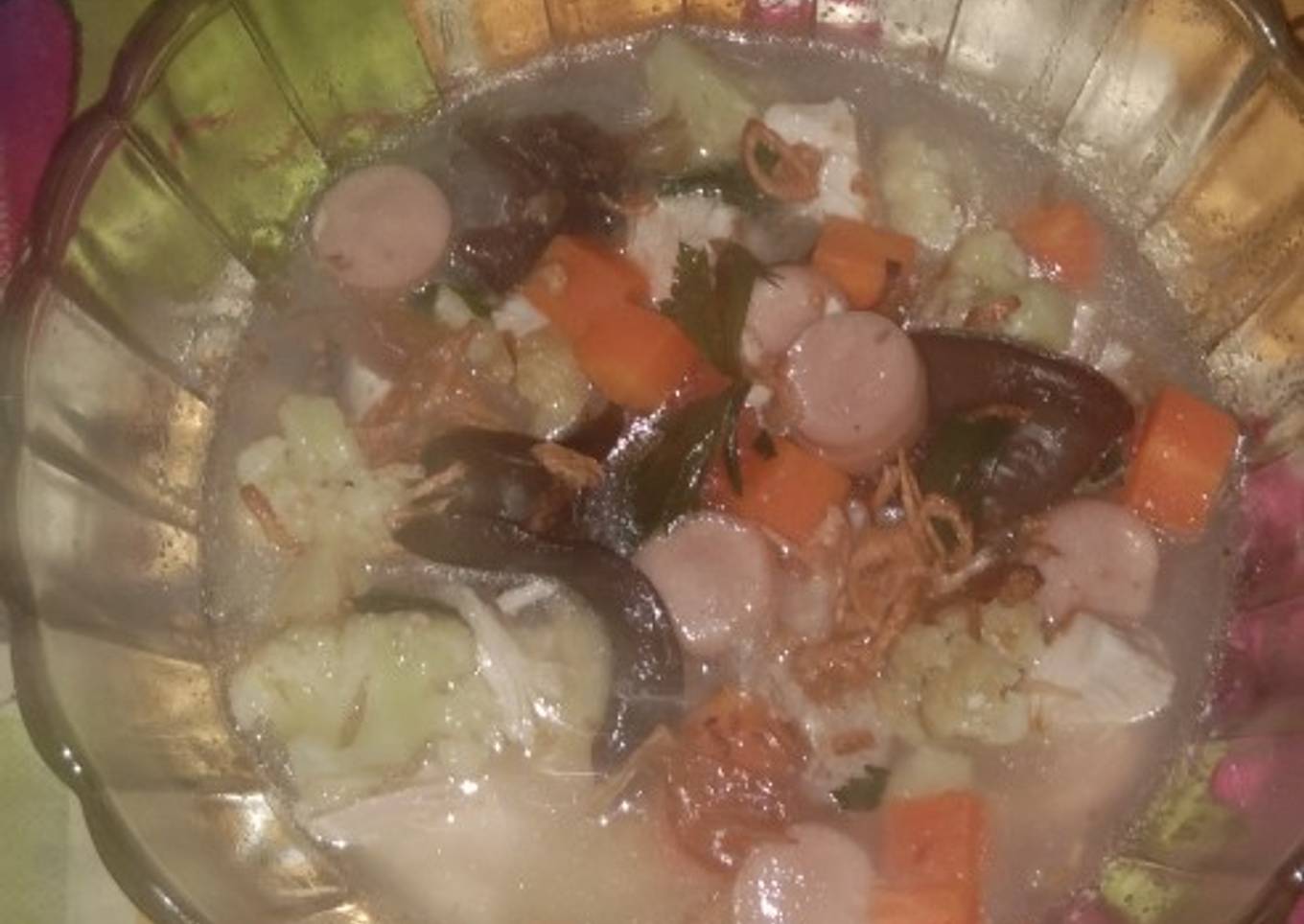 Sup ayam jamur tanpa MSG