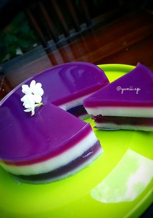 Foto resep Puding ubi ungu lapis susu