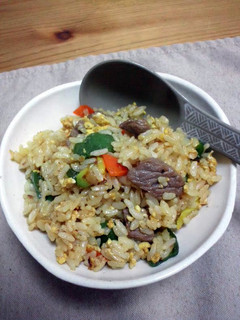 A picture of Steak fried rice.