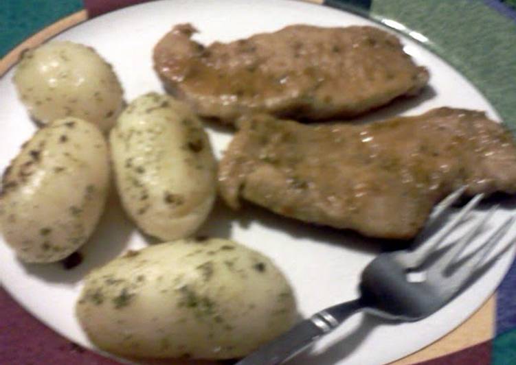 sweet n sour pork chops with parsley potatoes
