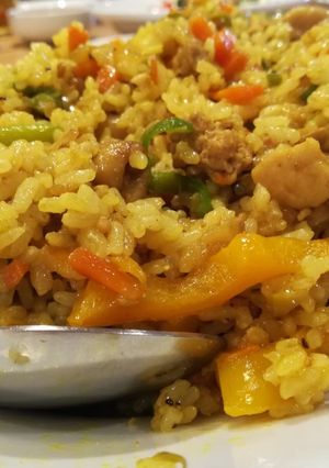 A picture of Half way briani rice.