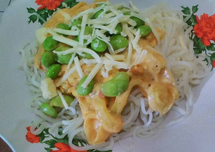 Resep: LezatMie Salted Egg With Edamame Simpel (Debm/ Keto)
