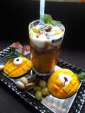 Mango-Coffee Smoothie with Ice-cream & chocolate syrup