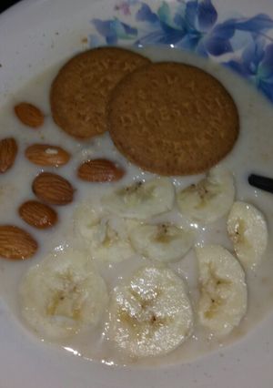 Foto resep Almond-bananas oatmeal