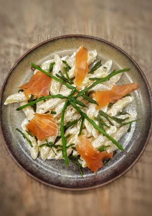 Une photo de Pates aux asperges et saumon fumé