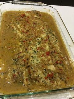 Una foto de Curvina al curry con leche de coco