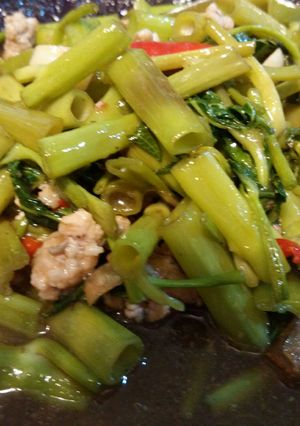 รูปของ ผักบุ้งไทยผัดกะปิหมูสับ