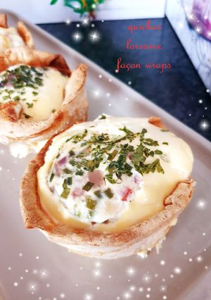 Une photo de Minis Quiches lorraine façon wraps ou grande quiche lorraine 😋#fevrier