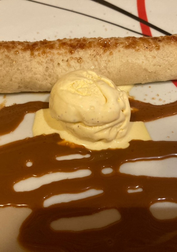 Una foto de Panqueques con dulce de leche