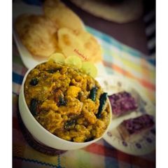 A picture of Bengali Aloo-Kumro’r Chhokka: (Pumpkin Sabji with Potatoes & G.