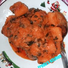 Yam Porridge with vegetable A picture of Yam Porridge with vegetable.