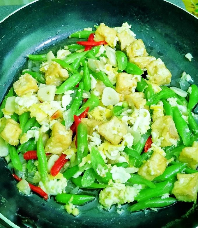 Foto resep Tumis buncis tahu telur orek