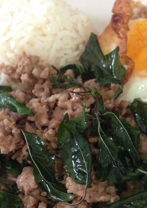 A picture of Pad Krapow Moo (Stir-Fried Pork with Holy Basil).