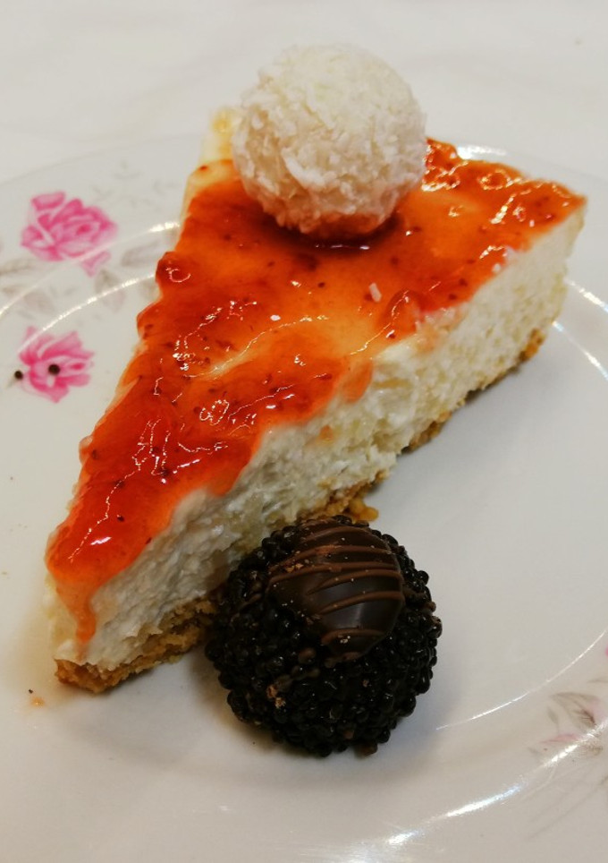 Una foto de Cuajada de arroz con leche y galleta